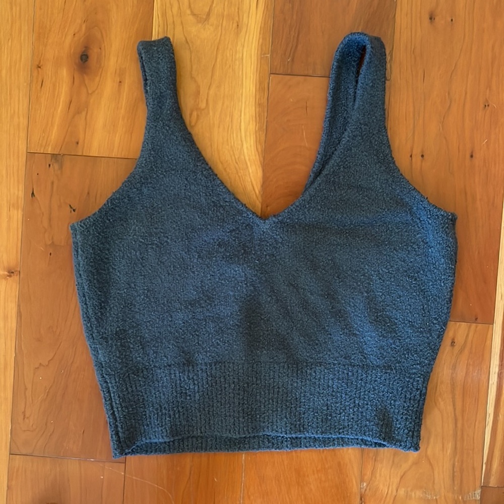 Jcrew Collared cotton-blend bouclé cardigan sweater and cropped sweater tank MED - Picture 7 of 10